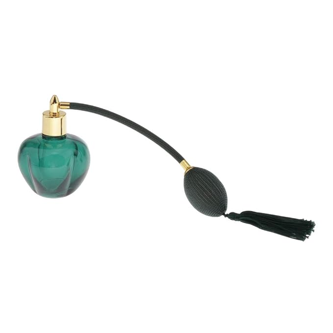 Long Bulb Perfume Bottle 100ml for Refill, green, 10.5x6.5cm