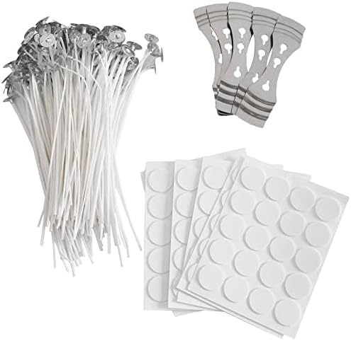 Candle Wicks Kit 120PCS 8" Candle Making Wicks with Wick Holders,Wick Stickers,Candle Strings More Thick 100% Cotton Candle Wicks Candle Making Supplies Candle Wicks for Candle Making Candle DIY