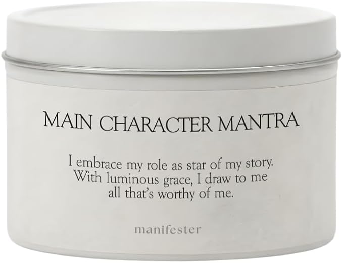 Natural Soy Wax Candle with Mantra – Clean Burn 100% Cotton Wick (No Lead or Zinc) – Phthalate-Free & Paraben-Free – Long-Lasting – Gift for Women – 6 oz (Main Character Energy Fresh Bouquet)