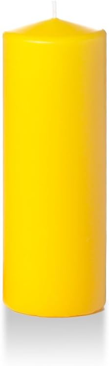 yummi 3" x 8" Bright Yellow Round Pillar Candles - 3 per Pack
