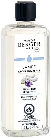 MAISON BERGER Lampe Berger Refill, 1 L, Fresh Linen | Catalytic Lamp Fragrance Refill, Helps Neutralize Odors, ~160 h Fragrance Diffusion, Made in France