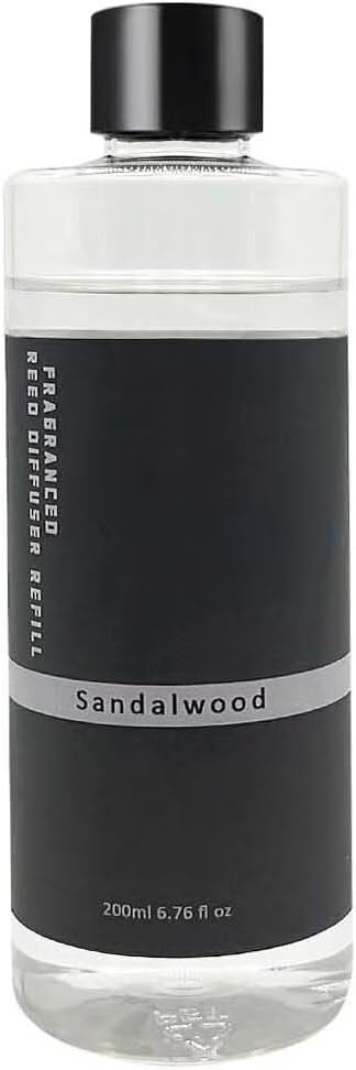 Scent Diffuser Oil Refill | 6.76 fl oz(200ml) Home Fragrance Defusers | Scented Aroma Essential Oil Reed Diffuser Sandalwood 200ml