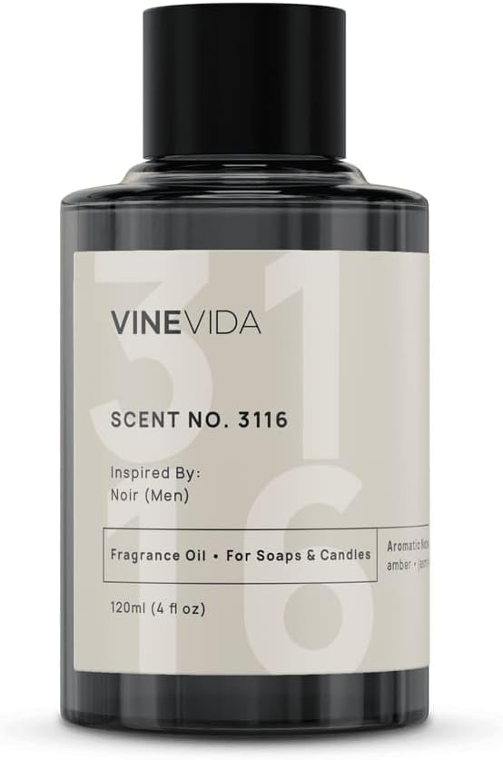 VINEVIDA Scent NO. 3116 Fragrance Oil - 120mL (4oz) - Inspired by: Noir (Men) Fragrance Oil for Candle Making - Made in USA Candle Scents Scents for Soap Making