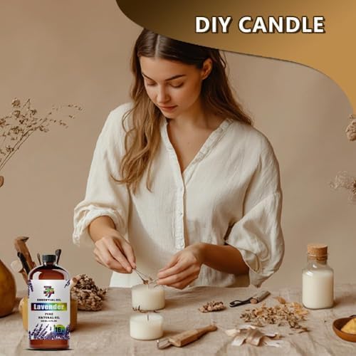 Lavender Essential Oil, Lavender Oils, for Diffuser, Humidifier, Pillow, Yoga, Massage, DIY Candles, Soap, Home, Gift, Essential Oil, GV77ZF Lavender Fragrance Oil - 16 fl oz (480 ml)