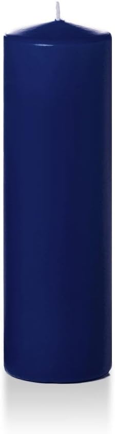 yummi 3" x 10" Navy Blue Round Pillar Candles - 3 per Pack