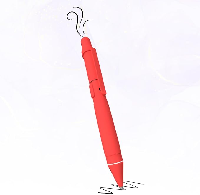 Aromatherapy Writing Pen Battery with Real Ink Tip and Hidden Diffuser Port, Soft Touch Ballpoint for Note Taking, Signature, and On-The-Go Relaxation, Rechargeable Wellness Gift for Office (Red)