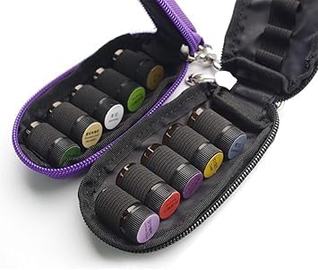 2Pcs Purple Portable Small Essential Oils Keychain Pouch Kit for 5/10/15ml Carrying Travel Bag for Oil Bottles Travel Cases, Cosmetic Travel Cases (without bottle)