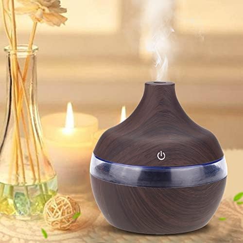 Portable Mini Humidifier for Bedroom, 300ML Ultra Quiet Cool Mist Air Oil Diffuser with 7 Colors Night Light for Baby, USB Charging