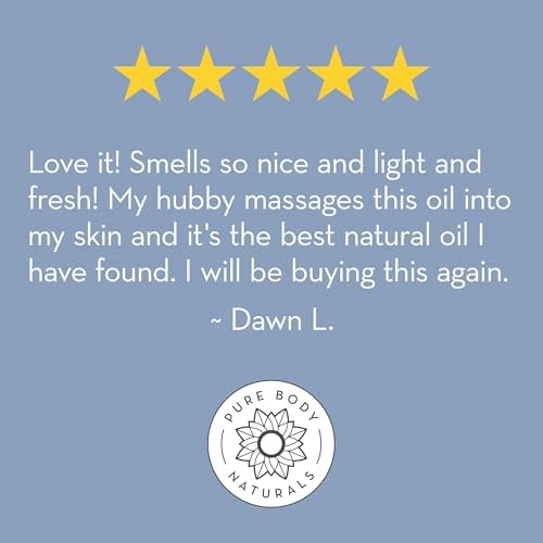 Pure Body Naturals Anti Cellulite Massage Oil, 8 fl oz | 100% Natural Cellulite Remover for Legs and Thighs | Chemical Free Firming Body Massage Oil for Women, Tightens Skin and Reduces Stretch Marks