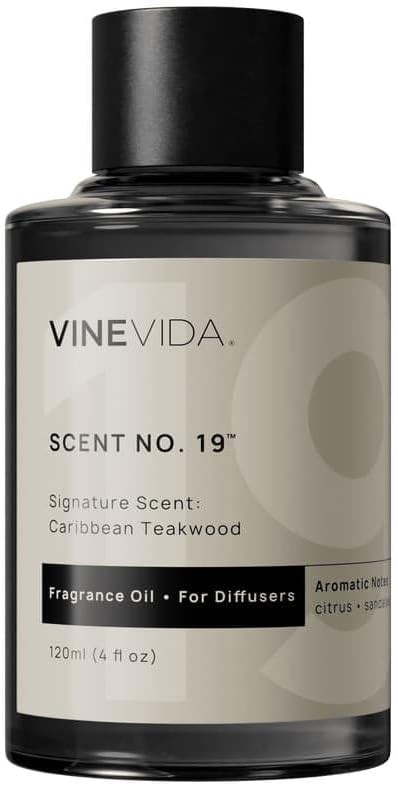 VINEVIDA [4 Fl Oz] Caribbean Teakwood Diffuser Oil - Hotel Diffuser Collection Oil, Hotel Scent Diffuser - Fragrance Oil for Cold Air Diffuser - Hotel Oil Scents - Hotel Scent Home