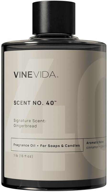 VINEVIDA [16oz] Gingerbread Fragrance Oil for Candle Making and Soap Making - Premium Candle Scents for Soy Candles