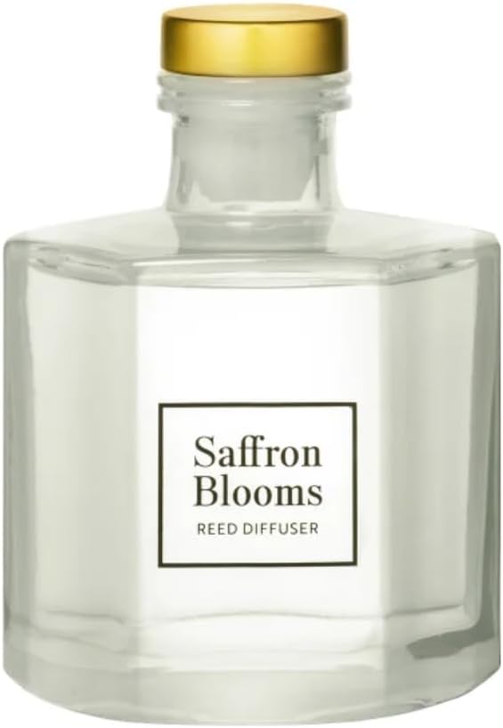 Bellevue Diffuser, 6 fl oz Glass Filled Diffuser, Highly Concentrated Fragrances with Essential Oils, Home Fragrance, Scent:Saffron Blooms