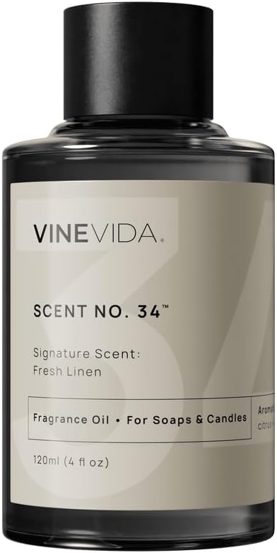 VINEVIDA [4oz] Fresh Linen Fragrance Oil for Candle Making and Soap Making - Premium Candle Scents for Soy Candles