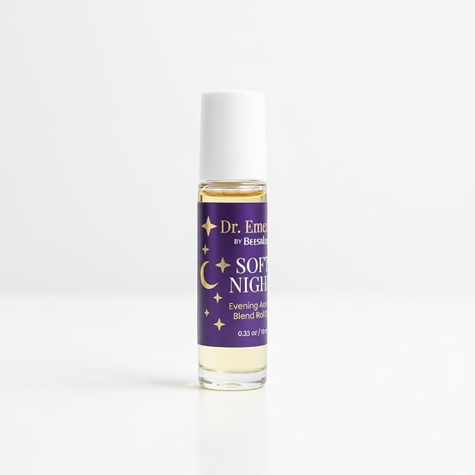 Dr. Emerald Soft Night Evening Aroma Aromatherapy Roll On - Essential Oil Blend with Lavender, Marjoram, Chamomile, Valerian & Ylang Ylang (10 ml / 0.33 oz, Soft Night)