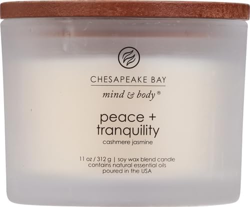 Chesapeake Bay Candle Scented Candle Peace + Tranquility (Cashmere Jasmine) 3-Wick Coffee Table Jar,(Pack of 4)