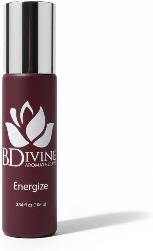 Energize Aromatherapy Roll-On, Therapeutic, Organic Essential Oil Blends. (Energize)