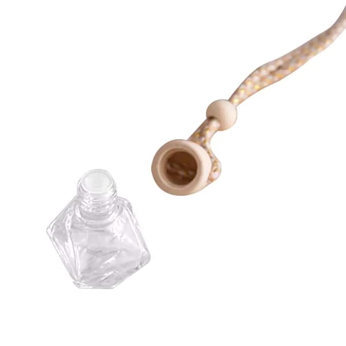 10 Packs Car Hanging Diffuser Empty Glass Perfume Bottles Air Freshener Diffuser Bottle Pendant Oil Fragrance Aromatherapy Bottle Ornament Decor (diamond)