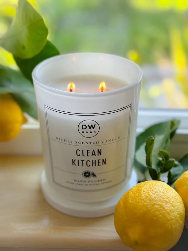 DW Home Clean Kitchen Scented Candle for Home, 15 oz, Large Double Wick Candle Jar, Up to 56H Burn Time, Luxury Scented Candle for Relaxation, Gifting, Home Décor