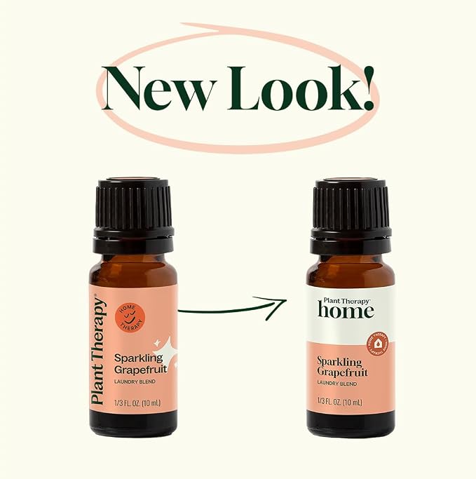 Plant Therapy Home Sparkling Grapefruit Laundry Essential Oil Blend 10 mL (1/3 oz), 100% Pure & Undiluted, Fresh Scent for Washer & Dryer, Natural Laundry Scent Booster