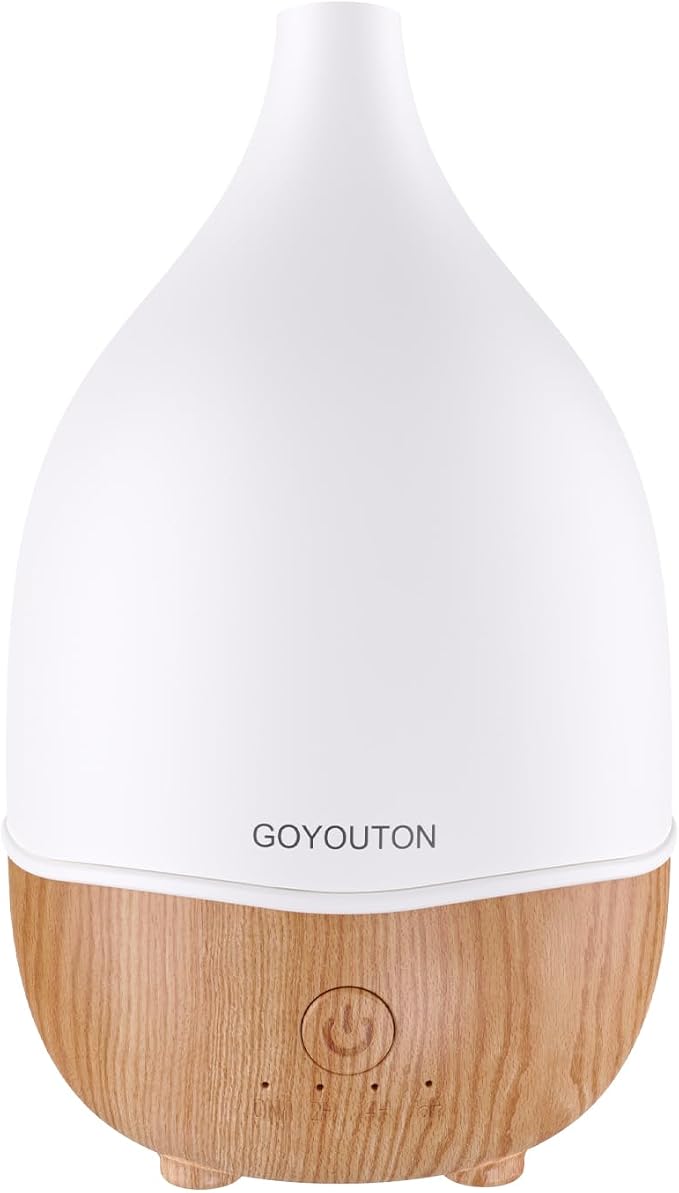 Essential Oil Diffuser, 200ml Small Aromatherapy Diffuser with 7 Color LED Lights Quiet Waterless Auto Shuts-off，Air Humidifier Aroma Diffuser，Ultrasonic Diffusers for Essential Oils for Office Home