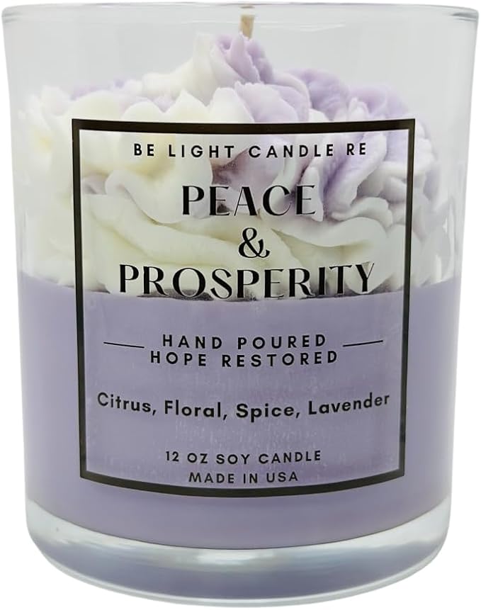 | Purpose-Driven Soy Candle | Lavender Scent | Cute Purple Candle | Gift Idea for Friend's Birthday, Sister, Christmas