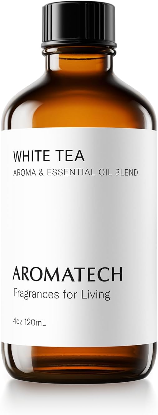 AromaTech White Tea Aroma Essential Oil Blend: Luxury Hotel Inspired Aromatherapy with White Tea, Orange & Palo Santo for Ultrasonic Diffusers & Nebulizers (120 mL)