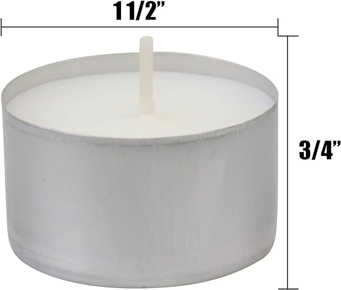 Stonebriar Unscented Long Burning White Tealight Candles, Bulk Pack, 6-7 Hour Burn Time, Smokeless Tealights for Parties, Weddings, Home, 100 Count