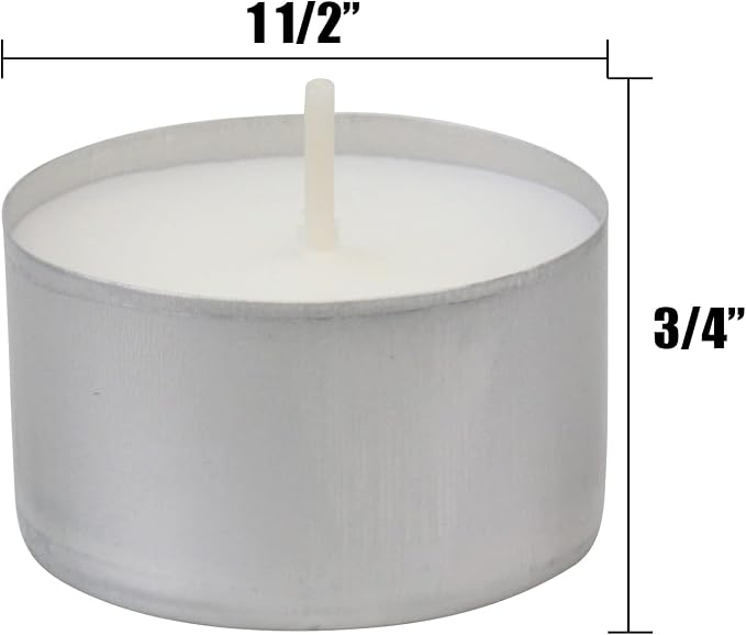 Stonebriar Unscented Long Burning White Tealight Candles, Bulk Pack, 6-7 Hour Burn Time, Smokeless Tealights for Parties, Weddings, Home, 50 Count