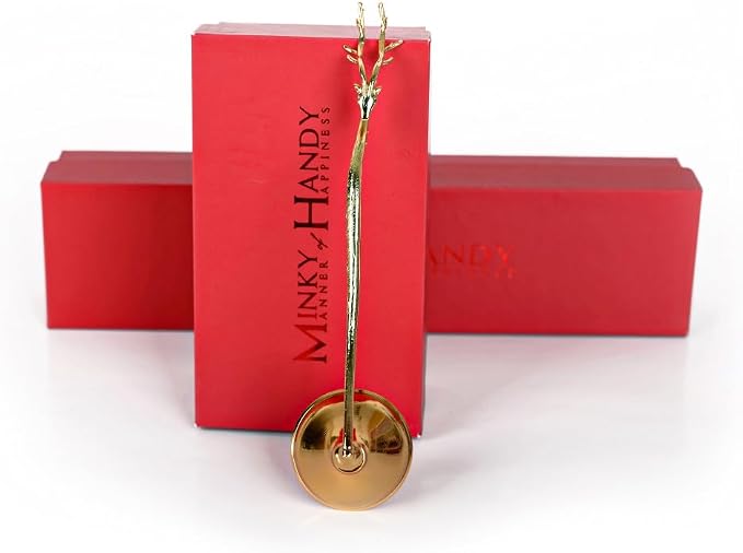 Deer Candle Snuffer Brass, Wick Flame Extinguisher, Accessory for Candle Lovers (Gold)