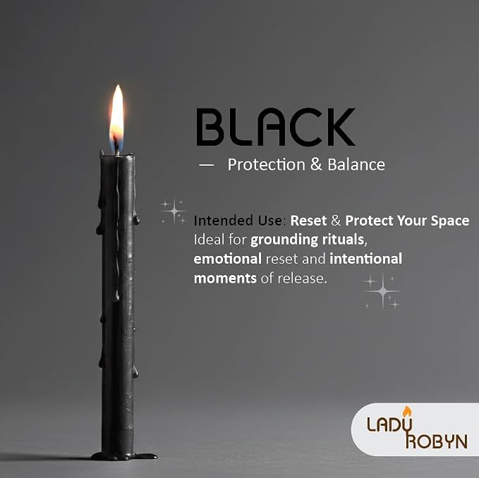 Spell Candles (Set of 12, Black)