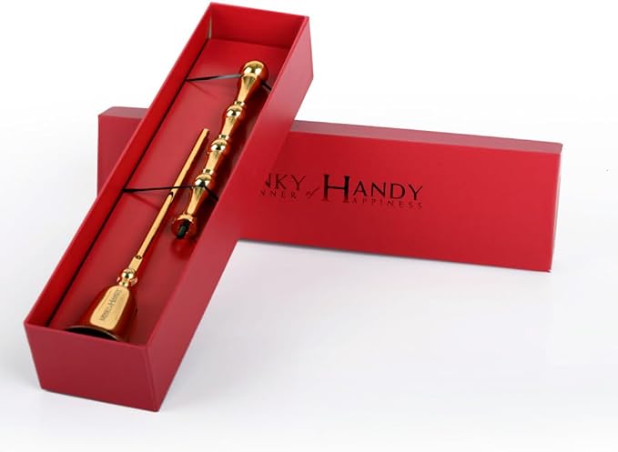 Luxury Candle Snuffer Accessory - Brass Design - Safely Extinguish Candle Flames - Home Decor and Gift for Candle Lover (Gold)