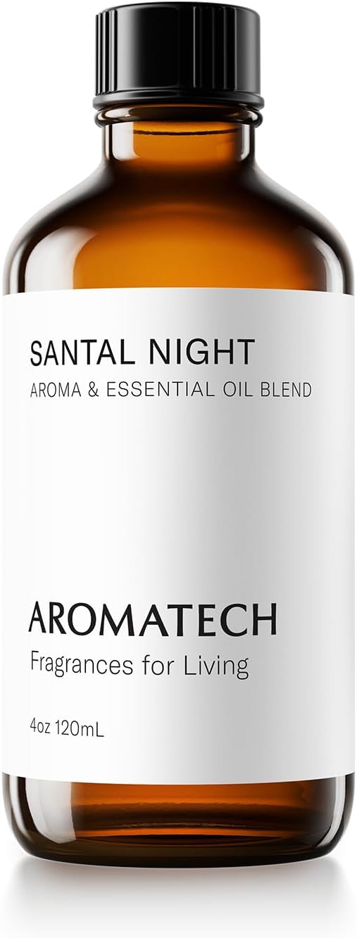 AromaTech Santal Night Premium Aroma Oil – Sensual & Warm Home Fragrance - Notes of Sandalwood,Tonka Bean & Black Cardamom for Scent Diffusers, Cold-Air, UltraSonic Machines (4 Fl Oz (Pack of 1))