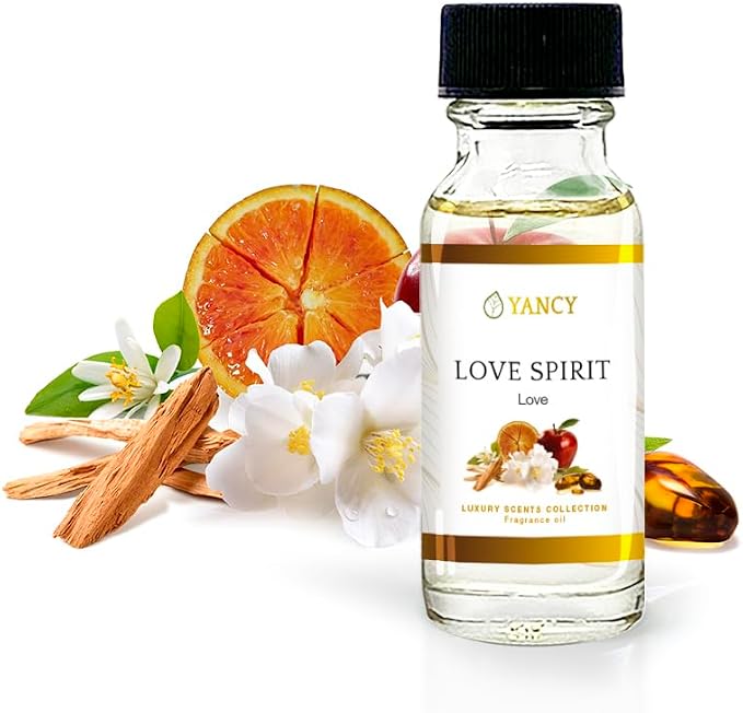 YANCY Love Spirit Luxury Collection Fragrance Oil (1/2 oz), Romantic and Airy Floral Scent, Ideal for Diffusers, Oil Burners & Aroma Lamps, Lighthearted Aroma for Loving Spaces