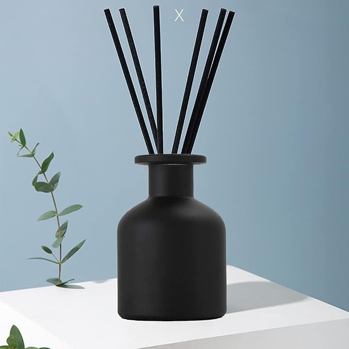 UPSTORE 150ml/5oz Matte Black Glass Diffuser Bottle - Aroma Bottles DIY Fragrance Accessories for Essential Oils - Replacement Aromatherapy Diffusers & Sticks
