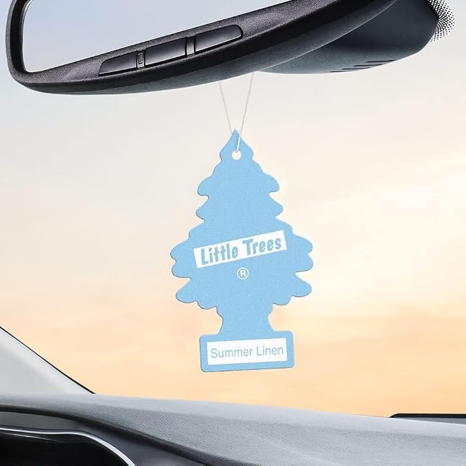 LITTLE TREES Car Air Freshener | Hanging Paper Tree for Home or Car | Summer Linen