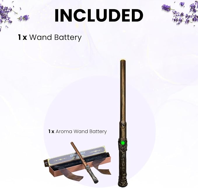 Rechargeable Aromatherapy Wand Diffuser with Adjustable Thread Design, 12-Inch Slim Battery Stick for Pocket or Bag, Includes Storage Box, Sleek Wellness Gift for Travel, Office or Daily Use