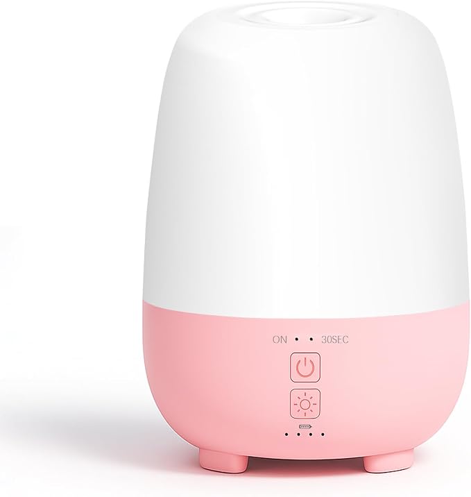 SEEDSEEL Cordless Essential Oil Diffuser 150ML, Rechargeable Battery, 7H Runtime, 7 LED Lights, Mini Portable Aromatherapy Diffuser for Home, Office, Bathroom, Travel