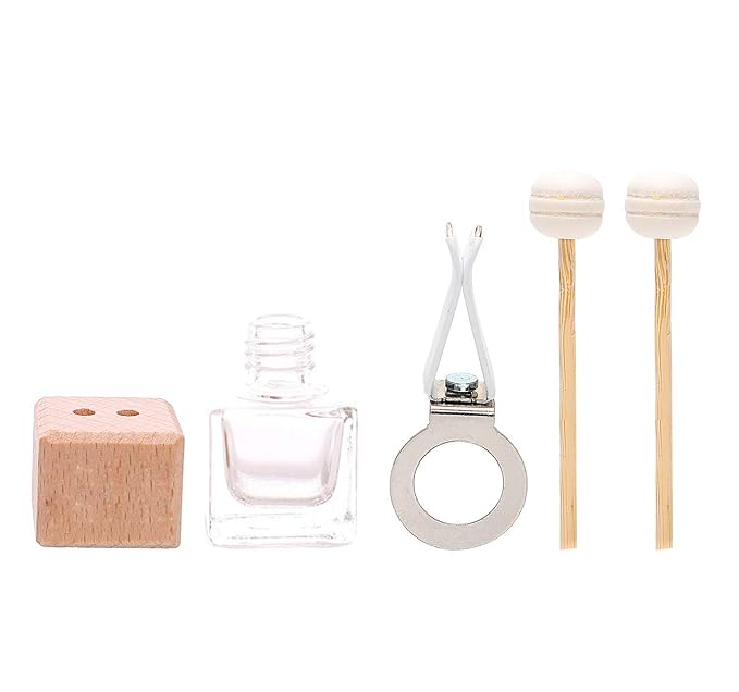 6 Pack,8ml Car Outlet Essential Oil Diffuser,Empty Clear Glass Car Air Freshener Vent Decoration Bottle Perfume Diffuser Vials For Aromatherapy Fragrance Ornament-1 Funnel&Dropper