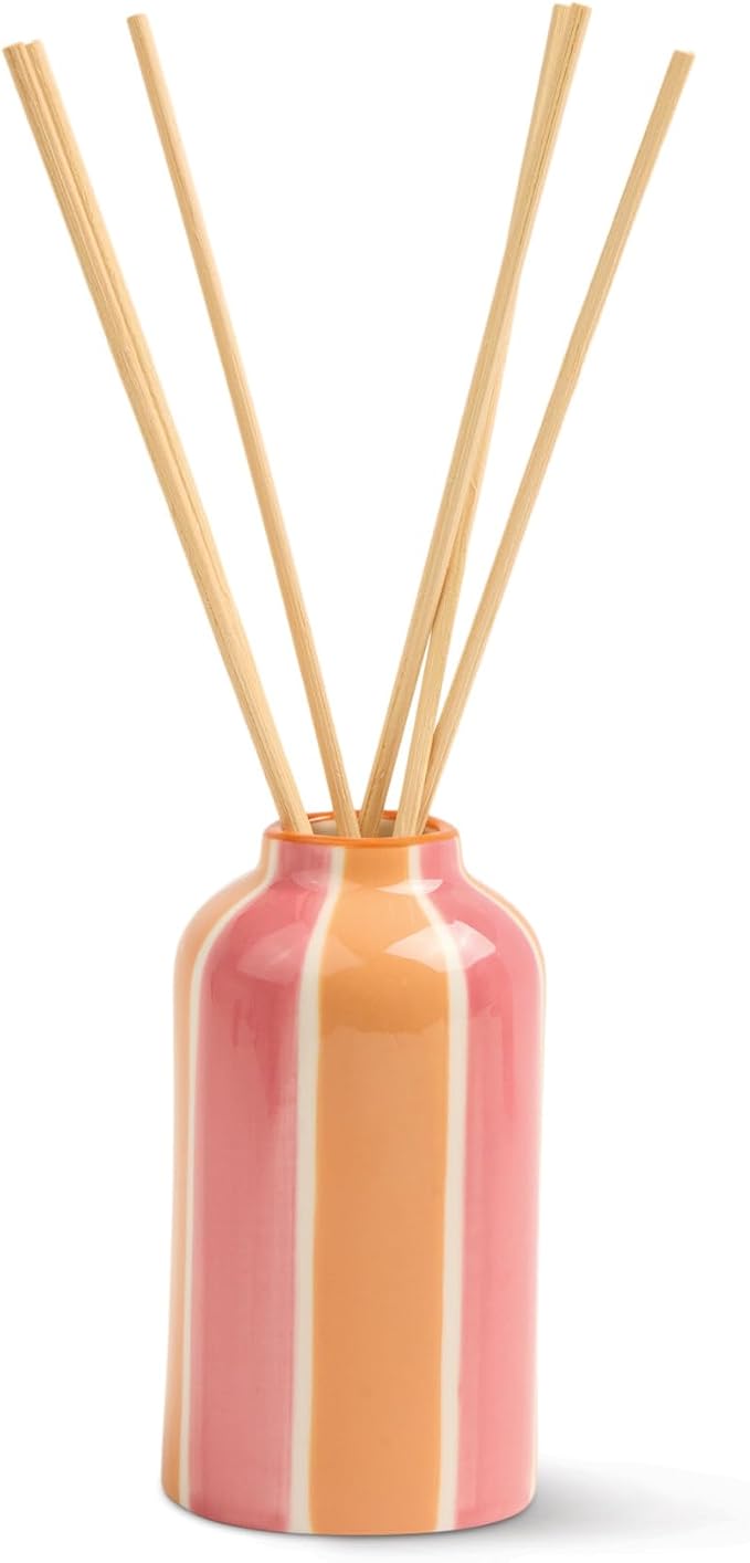 Paddywax A Dopo Reed Diffuser with Wooden Reeds, Long Lasting Home Fragrance Oil, Hand Painted Ceramic Vessel, Decorative Scent for Home, Giftable Box, 4 fl oz, Orange Blosom