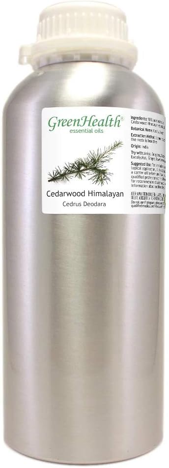 Cedarwood Himalayan Essential Oil - 32 fl oz - 100% Pure and Natural, Uncut - Aluminum Bottle - Greenhealth