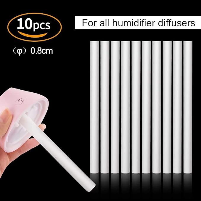Filter Cotton Sticks Sponge Sticks Refill Replacement Wicks for Mini Portable USB Humidifier and Mini Diffusers 10 Pack 8 x 123mm