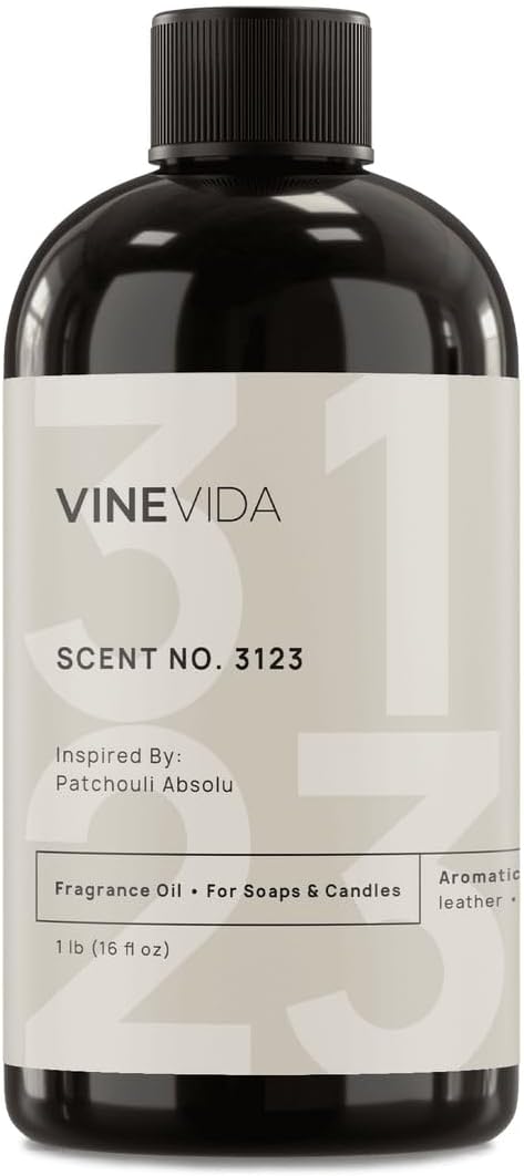 VINEVIDA Scent NO. 3123 Fragrance Oil - 16oz (1lb) - Inspired by: Patchouli Absolu Fragrance Oil for Candle Making - Made in USA Candle Scents Scents for Soap Making