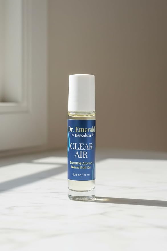 Dr. Emerald Clear Air Essential Oil Aromatherapy Blend Roll On - Fresh Botanical Oil with Eucalyptus, Peppermint & Pine - Pre Diluted Aromatherapy Roll On (10 ml / 0.33 oz, Clear Air)