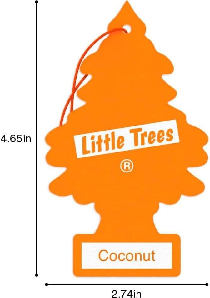LITTLE TREES Car Air Freshener | Hanging Paper Tree for Home or Car | Coconut | 12 Pack (Packaging May Vary)