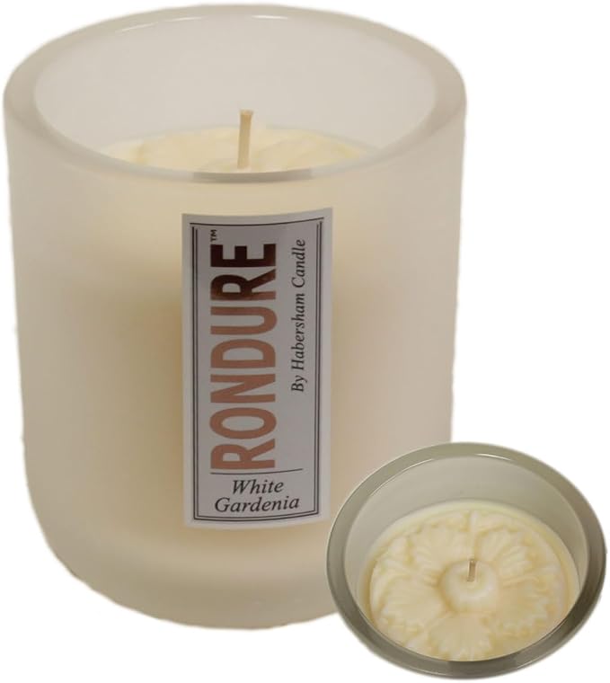 Habersham Rondure Candle – White Gardenia Scented Candle, Up to 55 Hours Burn Time, Authentic and Long Lasting Fragrance, Soy Blend Wax, 9.5 oz Glass Jar Candle
