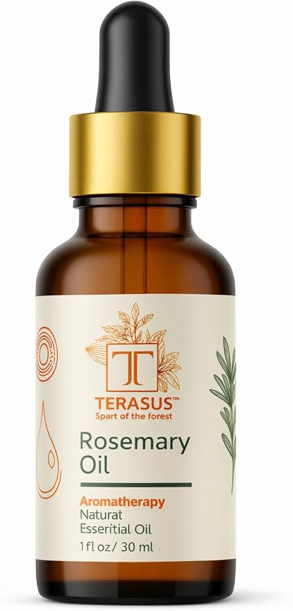 Rosemary Essential Oil for Hair & Scalp – 100% Pure, Steam Distilled, Undiluted – 30ml Glass Bottle for Diffuser & Aromatherapy
