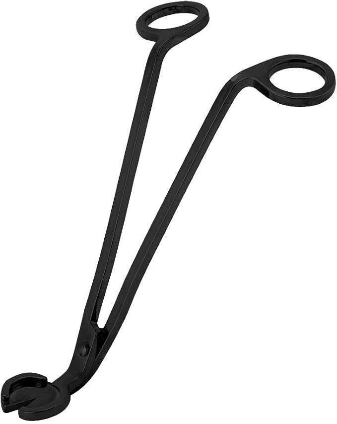 Stainless Steel Candle Wick Trimmer, Plating Rust Heart Scissors Tool with Smooth Edges, for Safe Candle Maintenance (Black)