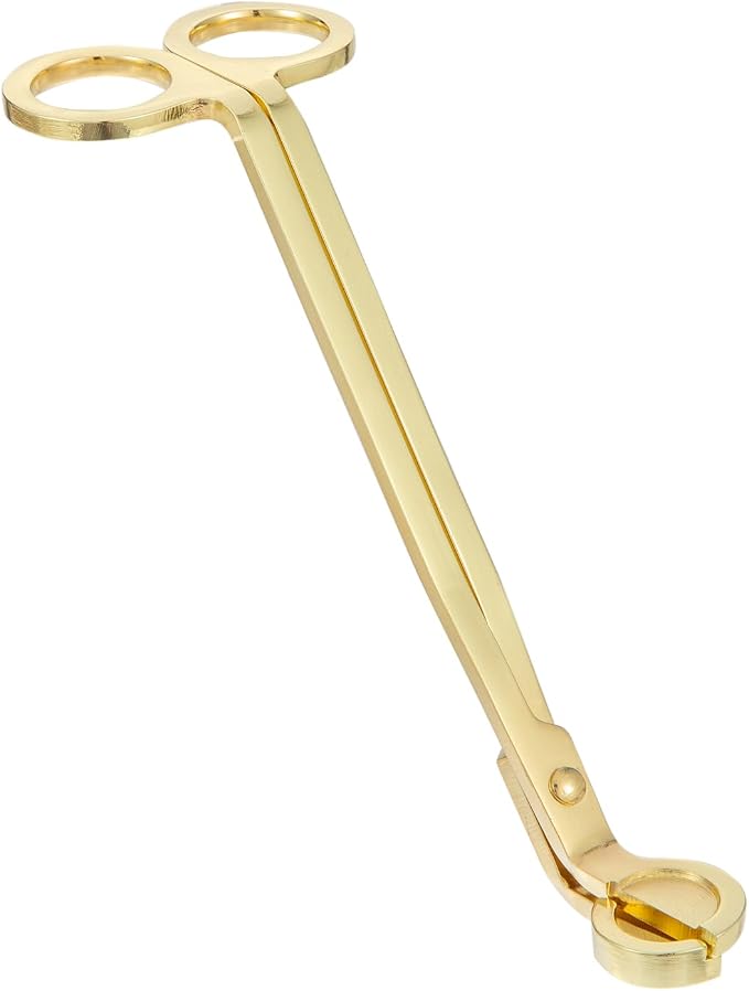 3 in 1 Candle Accessory Set,Large Candle Wick Trimmer Snuffer Extinguisher Dipper Hook with Long Handle,Stainless Steel Candle Wick Scissor Cutter Clipper Kit Gift (3 Pcs Gold Set)