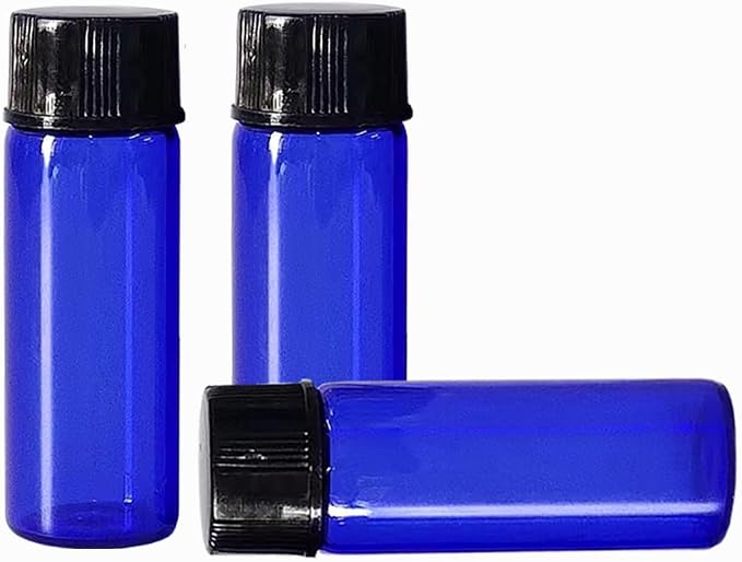 36Pcs Cobalt Blue Glass Bottles For Essential oils 5ml, Empty Refillable Vials Sample Bottles, with Orifice Reducers and Black Caps ﻿ (5ml)