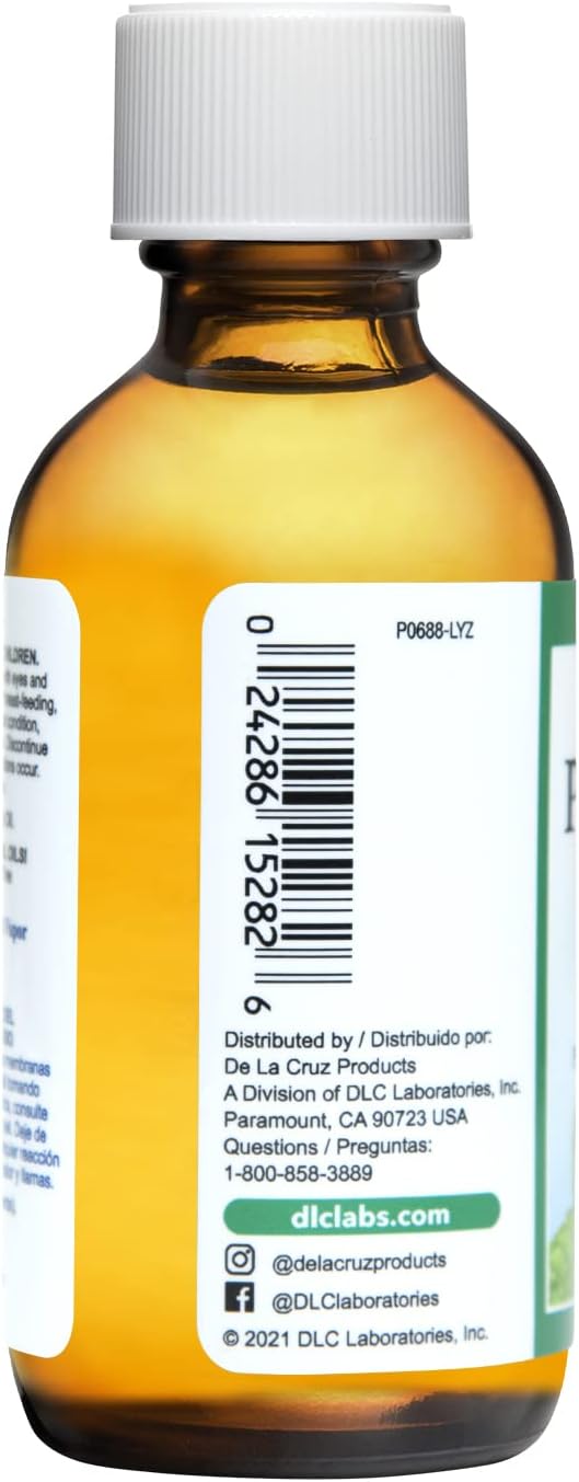 De La Cruz Pure Peppermint Essential Oil, Steam-Distilled, Bottled in USA (2 Ounces)